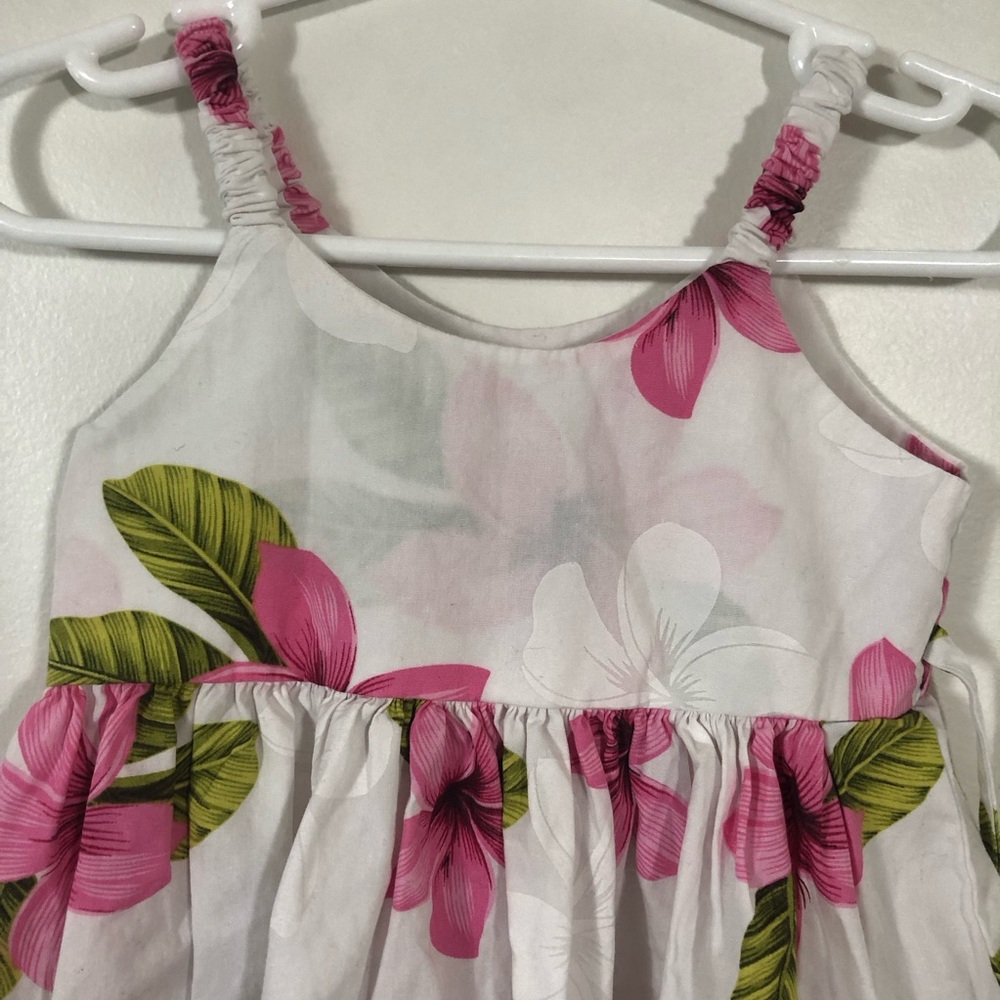 Pacific Legend Floral Pink and Green Hawaiian Sundress. Girl 6 Month - Picture 2 of 11